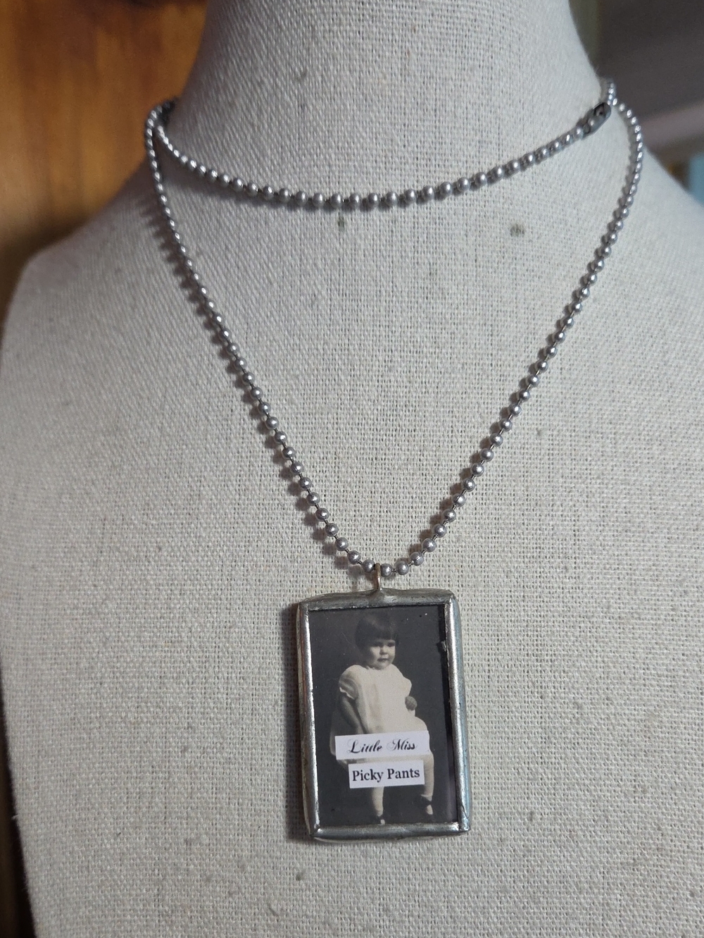Little Miss Picky Pants Soldered Frame Pendant On Chain